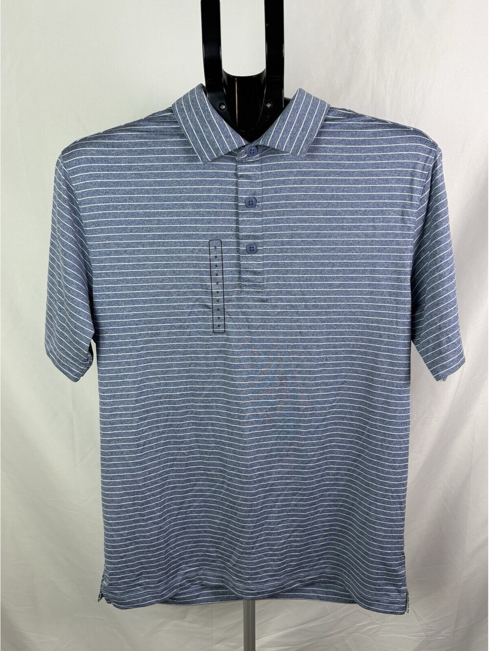 Walter Hagen Men's P11 Classic Stripe Polo Mid Blue Size S  New(Item 459)